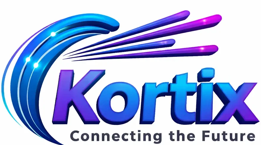 Kortix logo with dynamic swoosh design